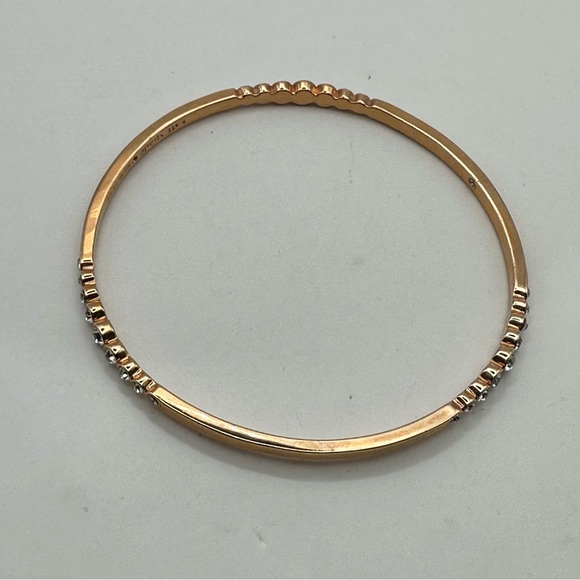 Kate Spade Rose Gold Cubic Zirconia CZ Bangle Bracelet Designer Casual - Picture 5 of 13